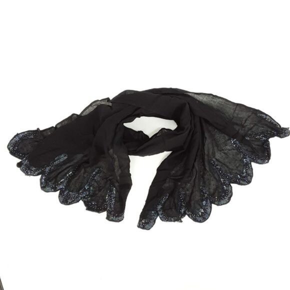 Vintage SAACHI 100% Wool Embellished Scarf One Size Excellent VERY gently used c - Picture 4 of 6